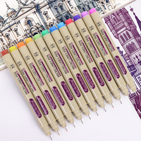 Ensemble de stylos techniques Keep Smiling 12 couleurs 0,5 mm, stylos à micro-lignes colorés de haute qualité pour l'illustration, le dessin et le traçage de lignes