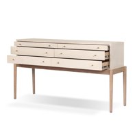 Console d'entrée moderne de luxe en bois massif, fabriquée à la main, durable, multi-compartiments, avec rangement fonctionnel pour le salon