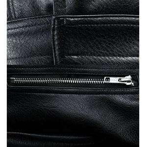 Новая дизайнерская кожаная куртка-худи оверсайз на молнии с принтованным логотипом, в стиле стритвир - Product Image 4