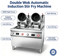 Machine de cuisson commerciale intelligente entièrement automatique à double combustible (gaz) Semikron personnalisée, en acier inoxydable SUS304, 110V/220V, pour cuisson rapide