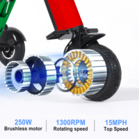 Trottinette électrique pliable TopMate ES33 en alliage d'aluminium léger à 3 roues, batterie 36V 7.8AH, fonction marche arrière, étanche, avec clé