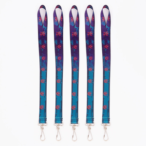 Custom Eco-friendly Woven Flat Lanyard Polyester/Nylon Custom Printed Logo Promotional Work Events Key Chains ID Holders Metal