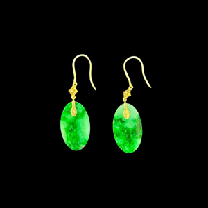 Pendientes de Jadeíta Birmana Natural de Grado A, Forma Ovalada, Pendientes de Jade de Alta Calidad para Mujer, Joyería de Jadeíta Birmana con Certificado - Product Image 3