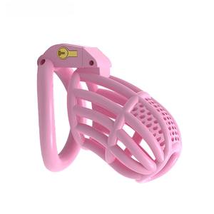 Jaula de castidad con anillo de bloqueo de panal de <span class=keywords><strong>PET</strong></span> para jaula de gallo para mascotas masculinas, juguetes para adultos, anillo bloqueable - Product Image 4