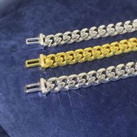 Chaîne cubaine en acier inoxydable Hip Hop 8MM 10MM avec fermoir en argent sterling 925 Moissanite chaîne collier Bracelet pour hommes bijoux