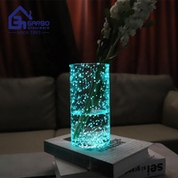 Décoration intérieure moderne Nordic Ins Online Influencer Style Glow in the Dark Vase 25cm Night-light Effect Glass Flower Vase
