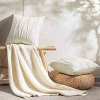 Housses de coussin carrées en velours blanc, housse de coussin décorative de canapé, housse de coussin de bureau