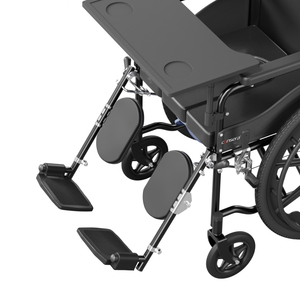 Sedia a Rotelle Pieghevole Modello 80 con Cuscino in Pelle Impermeabile, Poggiapiedi Regolabile e Vassoio Portaoggetti Integrato <span class=keywords><strong>per</strong></span> <span class=keywords><strong>Disabili</strong></span> - Product Image 5
