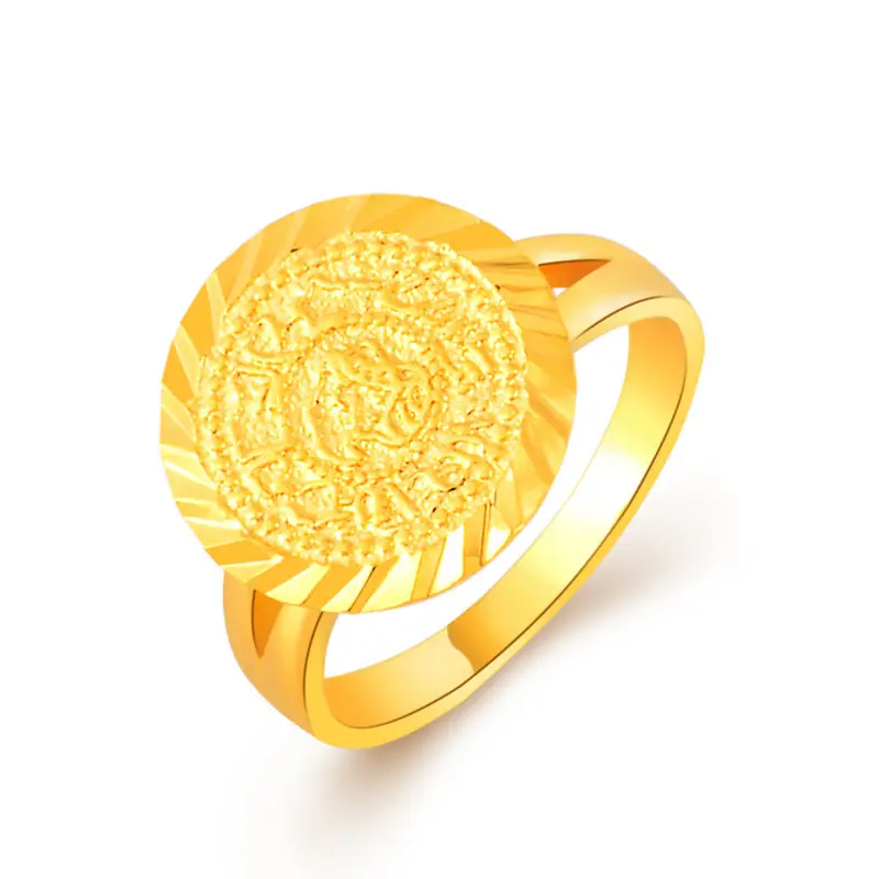 Middle East Arab Wedding Jewelry Wholesale Muslim Islamic Saudi Copper Plated 24K Gold Ring