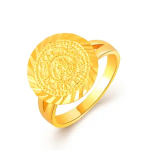 Middle East Arab Wedding Jewelry Wholesale Muslim Islamic Saudi Copper Plated 24K Gold Ring