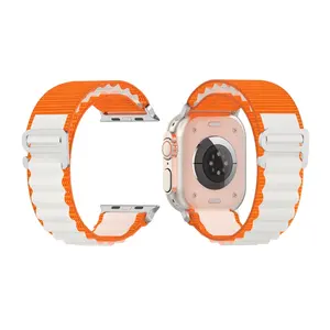 Naylon saat kordonları renkli alp dokuma bileklikler Apple için Smartwatch bilekliği izle 8 7 6 5 4 3 SE Ultra serisi