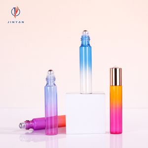 Bottiglie di vetro a rullo di colore arcobaleno sfumato da 10ml con tappo portachiavi e corpo ispessito per profumo di olio essenziale di fragranza - Product Image 3