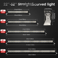 Auxtings-barres lumineuses de toit incurvées avec lampe Led, pour voiture, camion tout terrain, 4x4 22 32 42 50 52 pouces, 260/325W, vente en gros