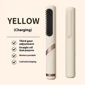 Cepillo Eléctrico 2 en 1 para Peinar el Cabello, Cerámico, con Flujo de Aire Iónico, Plancha de Pelo con Iones Negativos, Aire Frío y Caliente, Rizador de Pelo - Product Image 4