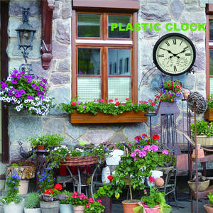 15 pulgadas Vintage cuarzo jardín exterior interior impermeable <span class=keywords><strong>reloj</strong></span> termómetro higrómetro humedad temperatura Relojes de pared - Product Image 5