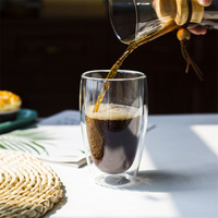 Gelas Kaca Dinding Ganda Modern 80-450ml Tahan Panas Transparan untuk Bir dan Air, Set Gelas Minum Grosir untuk Rumah