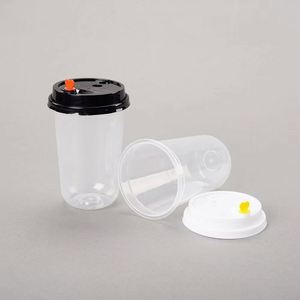 Tapas de Plástico PP Desechables en Forma de U de 90 mm de Alta Transparencia para Vasos de 360 ml, para Bebidas, Té con Leche, Zumo, Tequila, Vodka Frío - Product Image 5