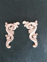 Décorations en bois sculptées sur mesure, pièces de meubles non peintes, décorations en bois à motif de rose