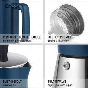 <span class=keywords><strong>Cafetera</strong></span> única de acero inoxidable de alta calidad Moka Pot, <span class=keywords><strong>cafetera</strong></span> Espresso de estilo italiano 6 tazas/300ml con fondo de inducción - Product Image 4