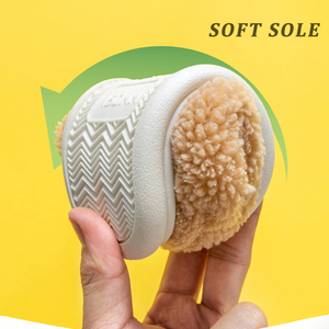 Vente en gros de pantoufles pelucheuses pour enfants de 1 à 6 ans Pantoufles en peluche pour filles Talon fermé Intérieur Maison Pantoufles chaudes d'hiver antidérapantes - Product Image 6