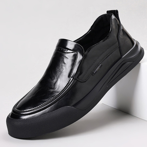 Zapatos Sin Cordones para Hombre, Nueva Colección de Primavera, Suela Gruesa Antideslizante, Cuero Genuino, Zapatos Casuales de Negocios, Cómodos y Duraderos - Product Image 1