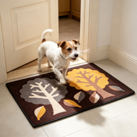 Tapis d'entrée décoratif en polyester tissé antidérapant et absorbant à motif d'arbre d'automne pour la saison des fêtes, idéal pour la porte d'entrée et la décoration intérieure