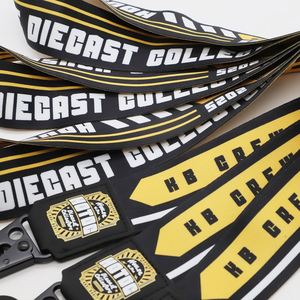 Custom Collectors Lanyards Sublimation Polyester Neck Strap UV Printed PU Leather Patch Metal Hook Keychain Lanyard - Product Image 3
