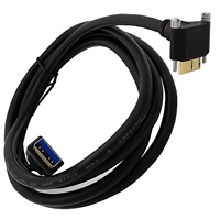 30cm Usb 3.0 ke Micro B sudut kanan pengisian daya & kabel Data dengan kunci sekrup ganda