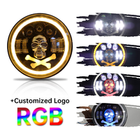 Phare LED rond de 7 pouces avec éclairage RGB, feux de jour DRL pour Ford Ranger, Jeep Wrangler JK JL
