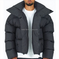 Vestes matelassées en duvet de canard blanc coupe-vent personnalisées pour l'extérieur, vestes d'hiver pour hommes surdimensionnées et chaudes, vestes courtes pour hommes
