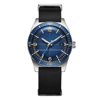 Fabricant de montres mécaniques automatiques pour hommes, sur mesure OEM ODM, 40 mm, acier inoxydable, mouvement automatique, aiguilles lumineuses, bracelet en nylon