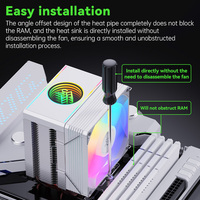 SNOWMAN, refroidisseur d'air pour processeur ARGB 5V le plus vendu, avec 4 caloducs, dissipateur thermique, couvercle supérieur avec miroir pour AMD AM4 AM3 Intel LGA 1150 1151