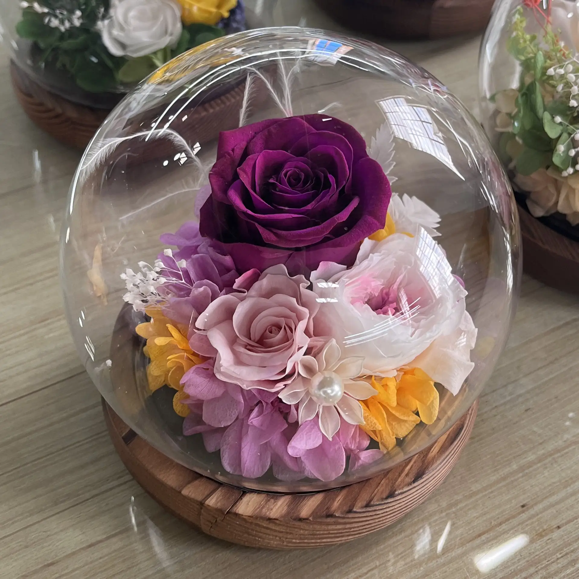 eternal real enchanted forever rose preserved rose balls eternal rose gift dyd in the dome