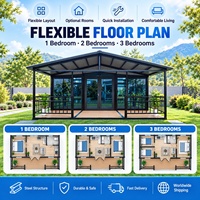 Maisons conteneurs préfabriquées modernes à double aile extensible et pliable, entièrement meublées, construction rapide, 20, 30 et 40 pieds