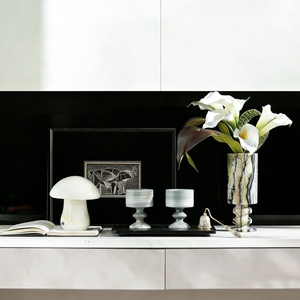 STONEKOCC Blue Ice Marble Candle <strong>Holder</strong> Natural Stone <strong>Tealight</strong> Centerpiece for Table Decor - Product Image 2