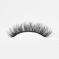 Vendeur de cils de marque privée faux cils naturels duveteux faux vison cheveux synthétiques d cur cils en bande russes