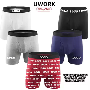 Wholesale Men's Comfortable <strong>Boxer</strong> Briefs Cotton Underwear <strong>Custom</strong> Logo Breathable Plus Size 4 Pack Underpants Soft <strong>Boxers</strong> for Men - Product Image 4