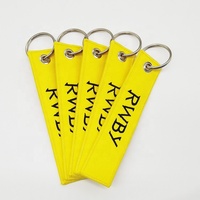 Porte-clés brodés personnalisés fabriqués directement en usine, avec logo porte-bonheur sur deux faces, en sergé, style jet tag, petit cadeau, pendentif, anneau porte-clés