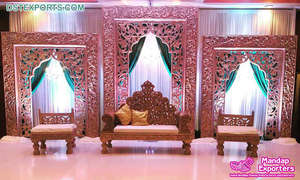 Cadre de réception de mariage indien d'arrière-plan doré, en plastique renforcé de fibres 250 cm, décor élégant pour prise de photos de mariage, livraison gratuite - Product Image 4