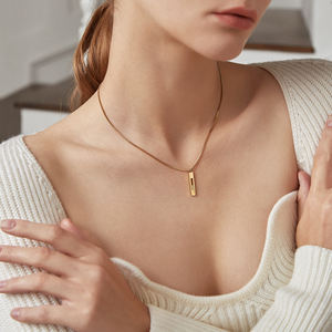 <span class=keywords><strong>Collier</strong></span> coréen à pendentif carré en acier inoxydable <span class=keywords><strong>pour</strong></span> femme, bijoux de mode, SP-LAM - Product Image 4