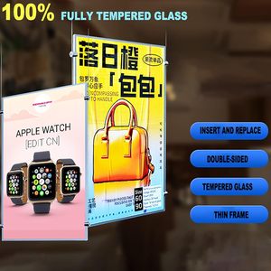 LED hai mặt hình chữ nhật Áp phích Khung hộp đèn siêu mỏng treo tường trong nhà khung quảng cáo kính cường lực <span class=keywords><strong>menu</strong></span> ngược sáng - Product Image 2