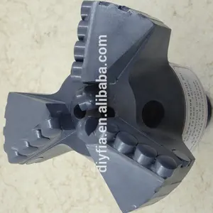 mining machine parts oil drilling tools 143mm 3 blades PDC drag bit with 1308 PDC spherical Insert cutter