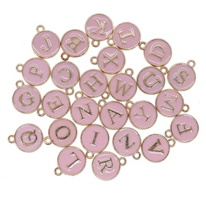 26 cái/túi 12mm đôi mặt men ban đầu thư Bảng chữ cái A đến Z quyến rũ cho tự làm vòng đeo tay làm đồ trang sức/bé pins/vòng cổ - Product Image 4