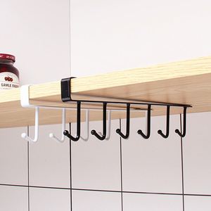 Gancho de almacenamiento para gabinetes de cocina de hierro forjado OEM, sin clavos, de varias filas, sin marcas, de seis piezas, venta al por mayor, lo último en diseño personalizado - Product Image 1