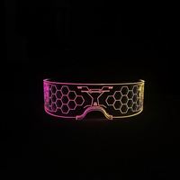 Lunettes de fête LED carrées futuristes à piles pour intérieur, lumineuses et colorées, pour la remise des diplômes, Pâques, Thanksgiving - Grande Vente