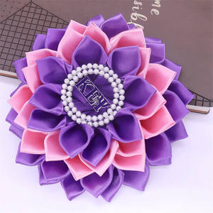 Kualitas beberapa kelopak Satin dihiasi lucu ungu dan merah muda nada Corsage Pin Yunani Kappa Epsilon Psi bunga Sorority bros - Product Image 4