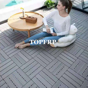 Modern Style DIY WPC Composite Decking Floor Tiles Interlocking Design <b>Outdoor</b> Use 20mm Thickness PP Material 3D Model Design - Product Image 6