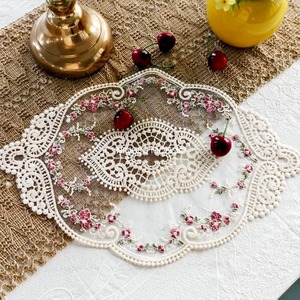 ผ้ารองจานปักลายลูกไม้ทำมือลายดอกไม้ขนาดเล็กมีกลิ่นหอมของตกแต่งบ้านกันฝุ่นอุปกรณ์ประกอบฉากการถ่ายภาพ - Product Image 6