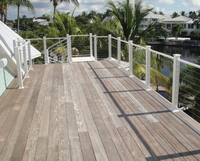 Matériel de fixation pour garde-corps câblé avec balustrade en bois