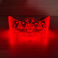 Lunettes de Noël lumineuses à LED pour masque pour les yeux à double commande latérale pour le bal masqué